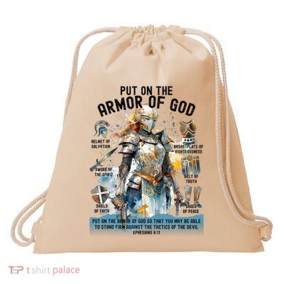Put On The Full Armor Of God Shield Ephesians 611 Christian Drawstring Bag
