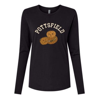 Pottsfield Over The Garden Wall Halloween Wear Pumpkin Womens Cotton Relaxed Long Sleeve T-Shirt