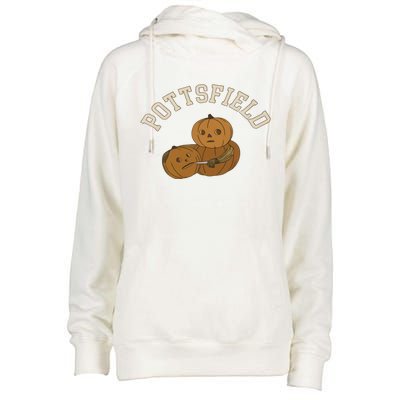 Pottsfield Over The Garden Wall Halloween Wear Pumpkin Womens Funnel Neck Pullover Hood