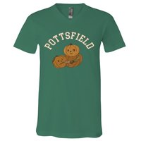 Pottsfield Over The Garden Wall Halloween Wear Pumpkin V-Neck T-Shirt