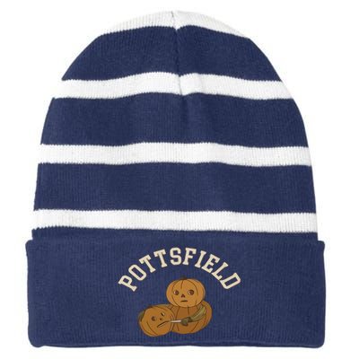 Pottsfield Over The Garden Wall Halloween Wear Pumpkin Striped Beanie with Solid Band