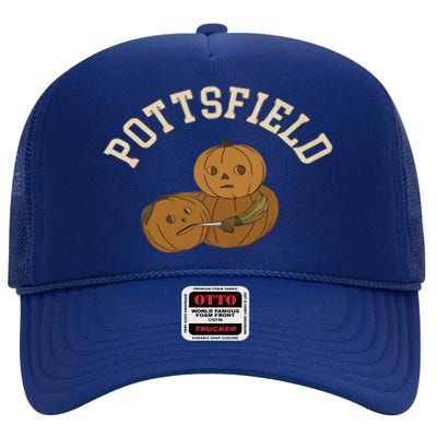 Pottsfield Over The Garden Wall Halloween Wear Pumpkin High Crown Mesh Back Trucker Hat