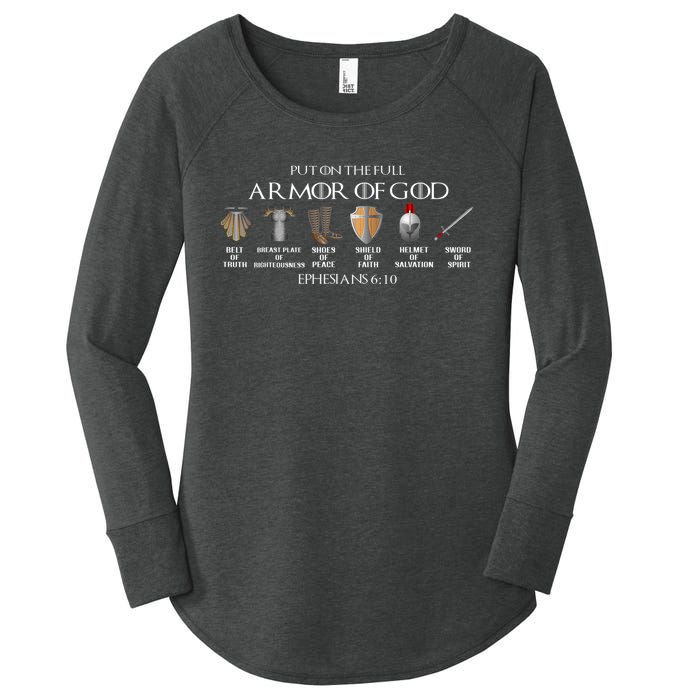 Put On The Full Armor Of God Belt Of Truth Breast Plate Of Women's Perfect Tri Tunic Long Sleeve Shirt