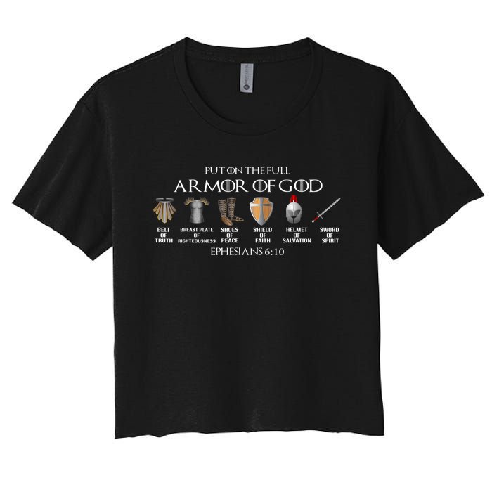 Put On The Full Armor Of God Belt Of Truth Breast Plate Of Women's Crop Top Tee