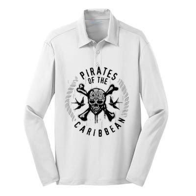 Pirates Of The Caribbean Skull & Bones Silk Touch Performance Long Sleeve Polo