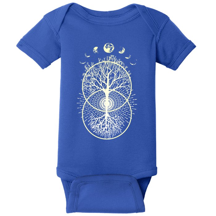 Phases Of The Moon Tree Of Life Circles Meaningful Gift Baby Bodysuit