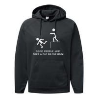 Pat On The Back Funny Adult Sarcastic Design Performance Fleece Hoodie