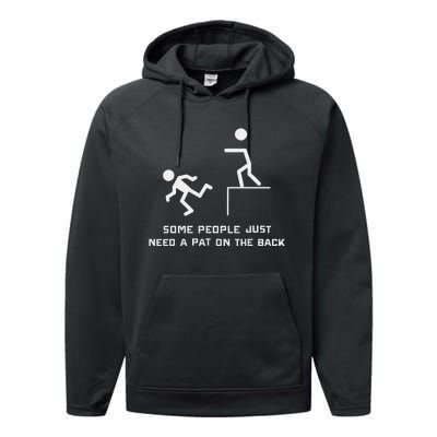 Pat On The Back Funny Adult Sarcastic Design Performance Fleece Hoodie