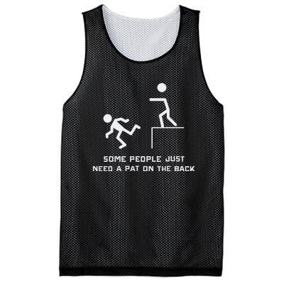 Pat On The Back Funny Adult Sarcastic Design Mesh Reversible Basketball Jersey Tank