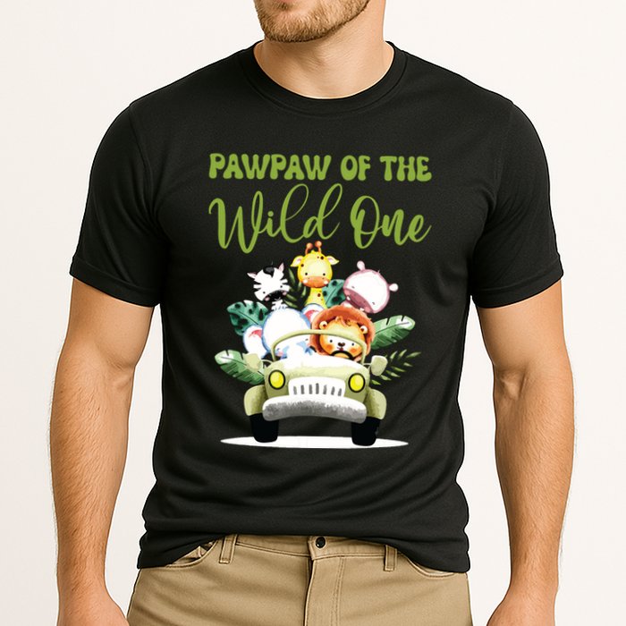 Pawpaw Of The Wild One 1st Birthday Safari Family Matching Cooling Performance Crew T-Shirt