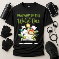 Pawpaw Of The Wild One 1st Birthday Safari Family Matching Cooling Performance Crew T-Shirt