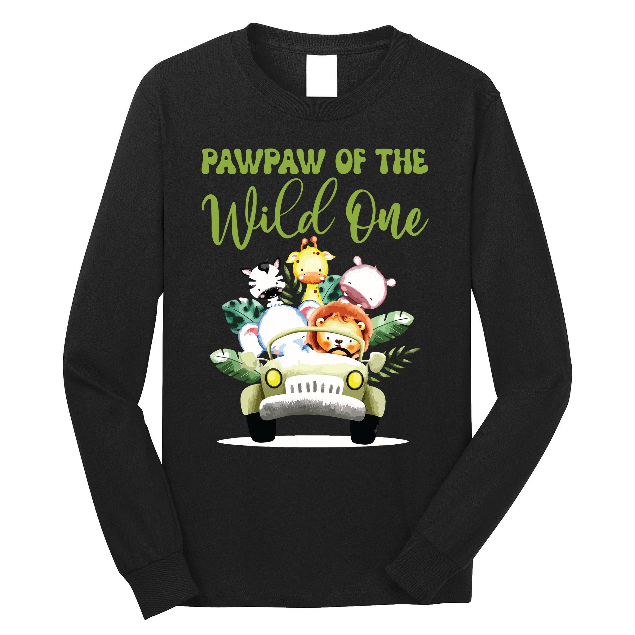 Pawpaw Of The Wild One 1st Birthday Safari Family Matching Long Sleeve Shirt