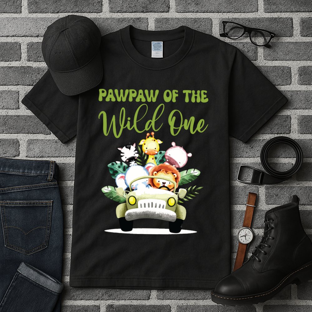 Pawpaw Of The Wild One 1st Birthday Safari Family Matching Tall T-Shirt