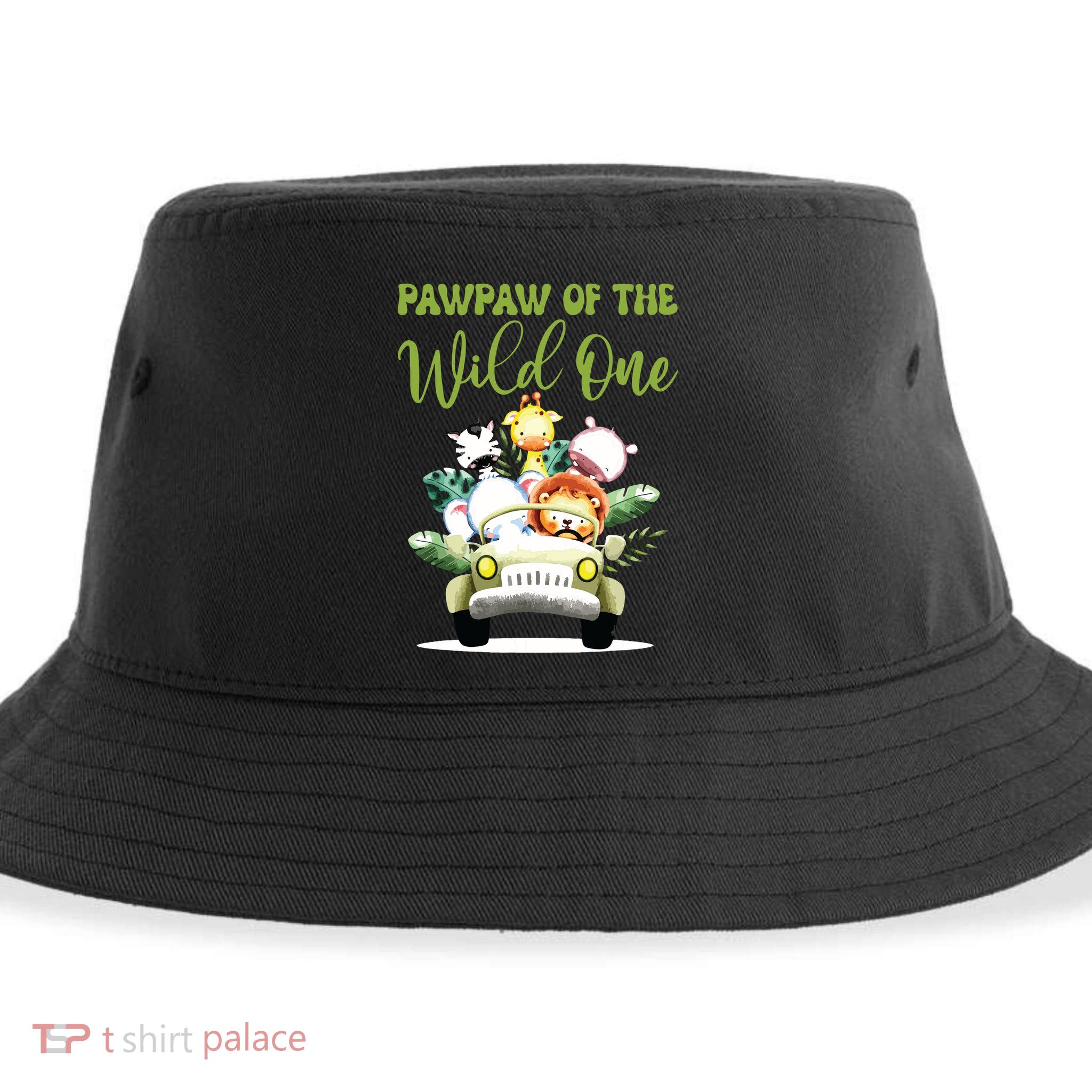 Pawpaw Of The Wild One 1st Birthday Safari Family Matching Sustainable Bucket Hat