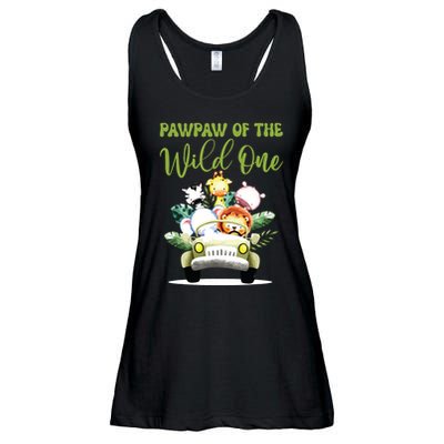 Pawpaw Of The Wild One 1st Birthday Safari Family Matching Ladies Essential Flowy Tank