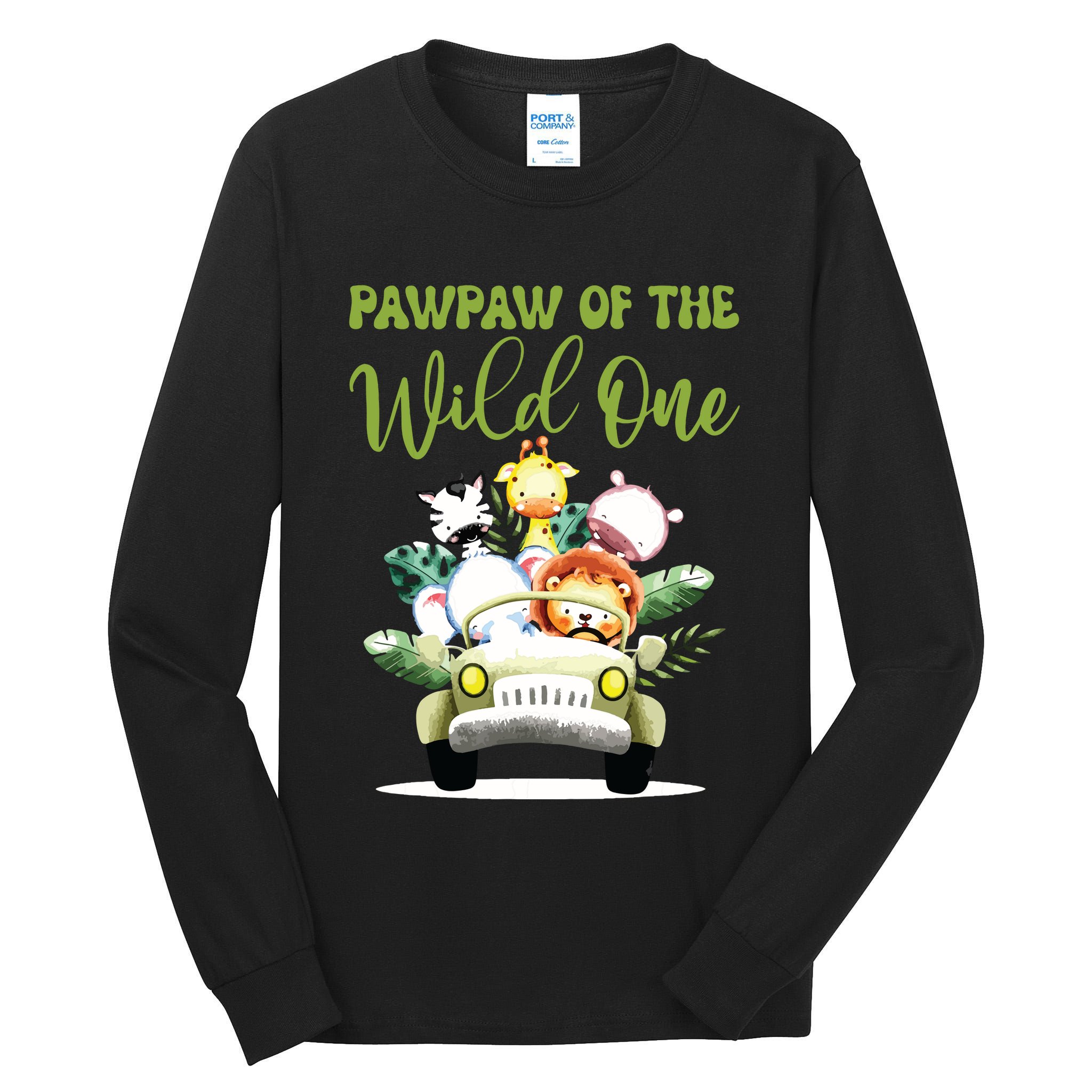 Pawpaw Of The Wild One 1st Birthday Safari Family Matching Tall Long Sleeve T-Shirt