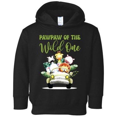 Pawpaw Of The Wild One 1st Birthday Safari Family Matching Toddler Hoodie