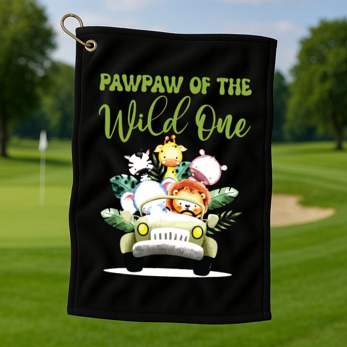 Pawpaw Of The Wild One 1st Birthday Safari Family Matching Golf Towel