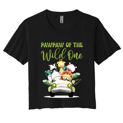 Pawpaw Of The Wild One 1st Birthday Safari Family Matching Crop Top