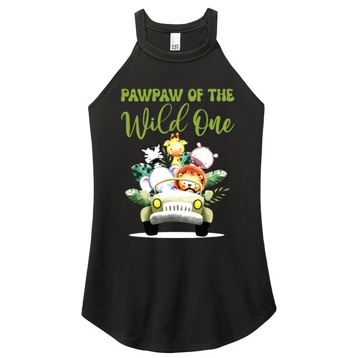 Pawpaw Of The Wild One 1st Birthday Safari Family Matching Women's Perfect Tri Rocker Tank