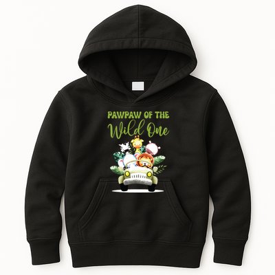 Pawpaw Of The Wild One 1st Birthday Safari Family Matching Kids Hoodie
