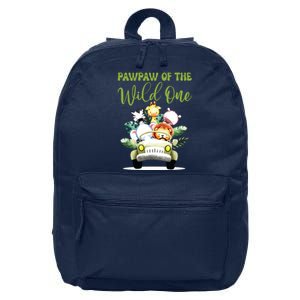 Pawpaw Of The Wild One 1st Birthday Safari Family Matching 16 in Basic Backpack