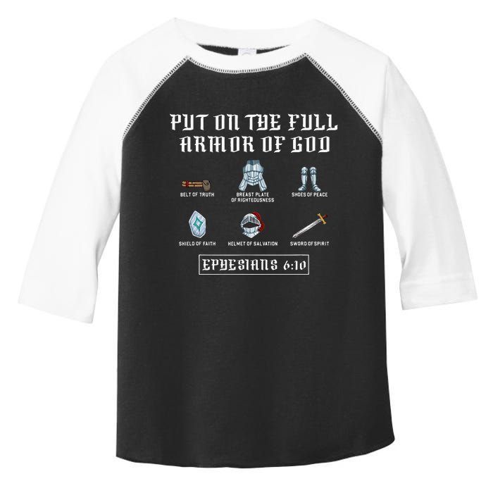 Put On The Full Armor Of God Funny Saying Christian Toddler Fine Jersey T-Shirt