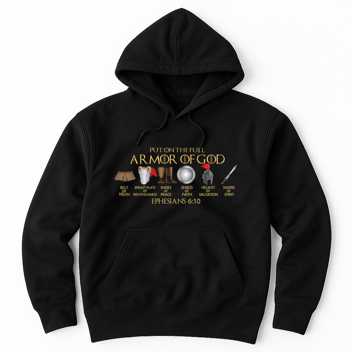 Put On The Full Armor Of God Shield Ephesians 611 Christian Hoodie