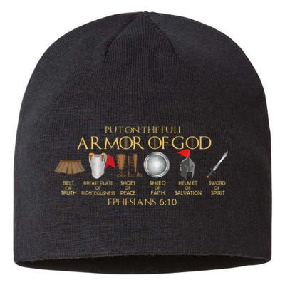 Put On The Full Armor Of God Shield Ephesians 611 Christian Sustainable Beanie