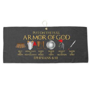 Put On The Full Armor Of God Shield Ephesians 611 Christian Large Microfiber Waffle Golf Towel