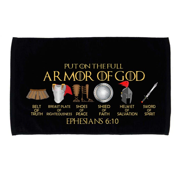 Put On The Full Armor Of God Shield Ephesians 611 Christian Microfiber Hand Towel