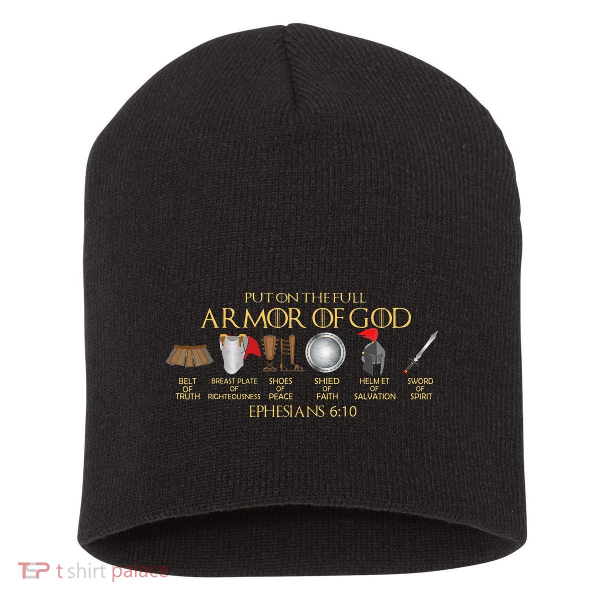 Put On The Full Armor Of God Shield Ephesians 611 Christian Short Acrylic Beanie