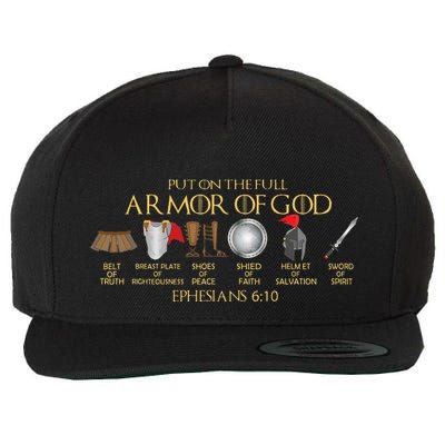 Put On The Full Armor Of God Shield Ephesians 611 Christian Wool Snapback Cap