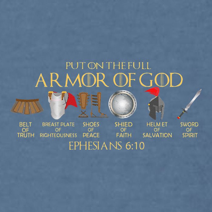 Put On The Full Armor Of God Shield Ephesians 611 Christian Garment-Dyed Sweatshirt