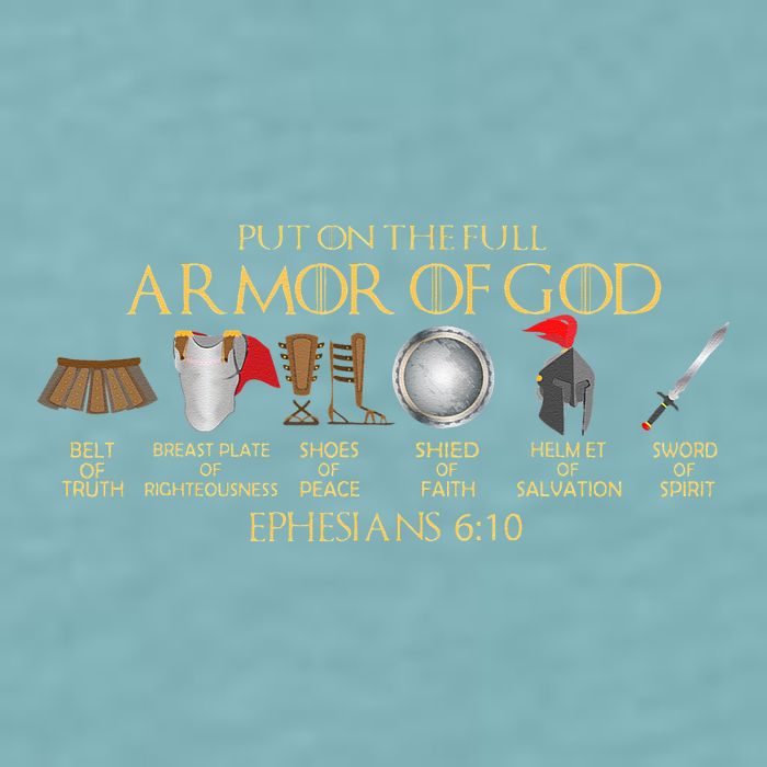 Put On The Full Armor Of God Shield Ephesians 611 Christian Sueded Cloud Jersey T-Shirt