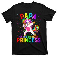 Papa of the Birthday Princess Dabbing Unicorn T-Shirt