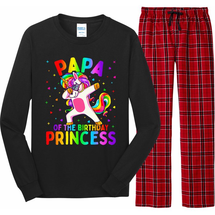 Papa of the Birthday Princess Dabbing Unicorn Long Sleeve Pajama Set