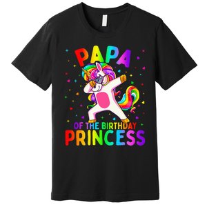 Papa of the Birthday Princess Dabbing Unicorn Premium T-Shirt