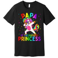 Papa of the Birthday Princess Dabbing Unicorn Premium T-Shirt