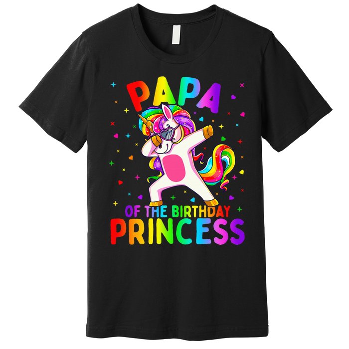 Papa of the Birthday Princess Dabbing Unicorn Premium T-Shirt