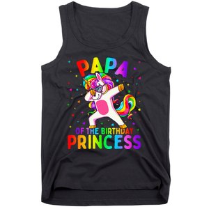 Papa of the Birthday Princess Dabbing Unicorn Tank Top