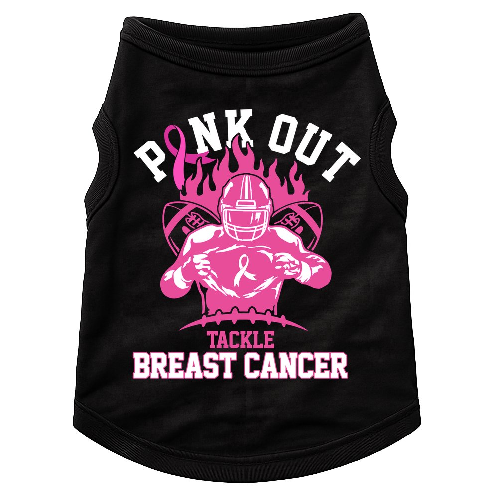 Pink Out Tackle Breast Cancer Awareness Football Doggie Tank