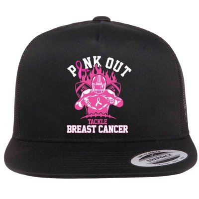 Pink Out Tackle Breast Cancer Awareness Football Flatbill Hat