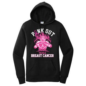 Pink Out Tackle Breast Cancer Awareness Football Women's Pullover Hoodie