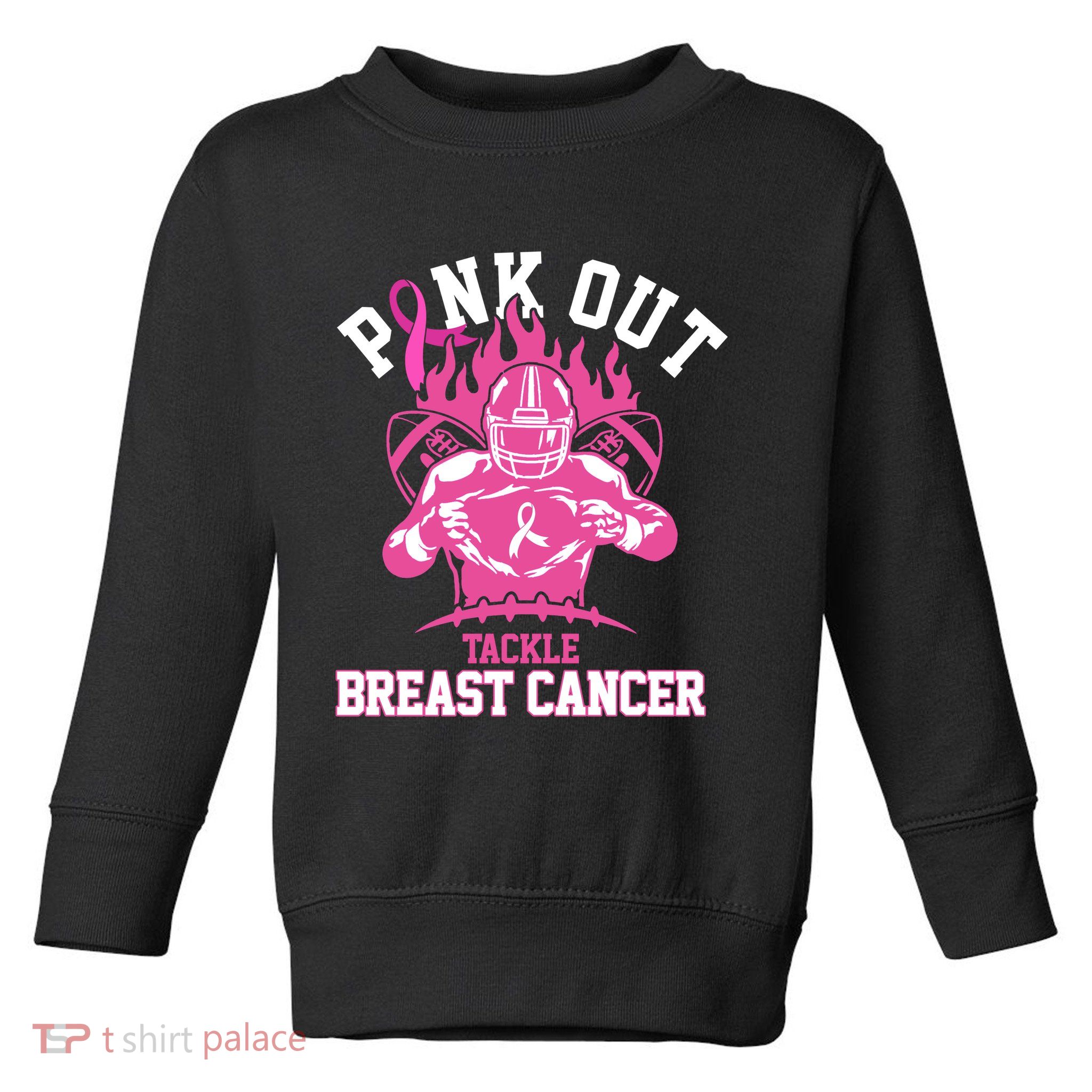 Pink Out Tackle Breast Cancer Awareness Football Toddler Sweatshirt