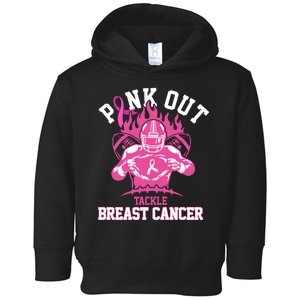 Pink Out Tackle Breast Cancer Awareness Football Toddler Hoodie