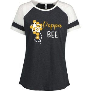 Poppa Of The Bee 1st Birthday Outfit First Bee Day Family Cute Gift Enza Ladies Jersey Colorblock Tee