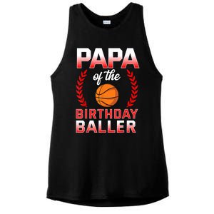 Papa Of The Birthday Boy Basketball Bday Celebration Ladies PosiCharge Tri-Blend Wicking Tank