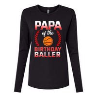 Papa Of The Birthday Boy Basketball Bday Celebration Womens Cotton Relaxed Long Sleeve T-Shirt