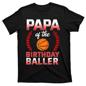 Papa Of The Birthday Boy Basketball Bday Celebration T-Shirt